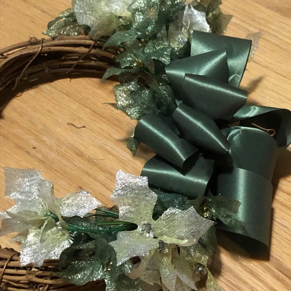 Green boho handmade grapevine wreath